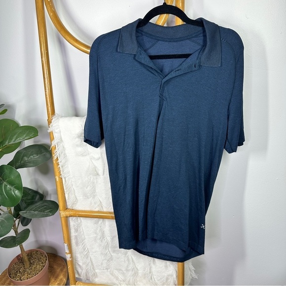 Mens Lululemon Navy Blue Collard Shirt